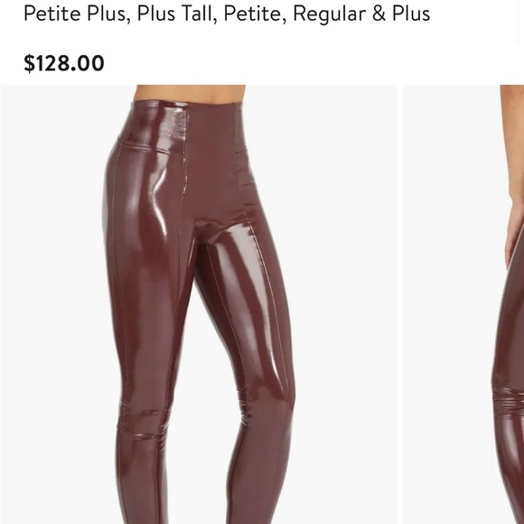 SPANXshape Faux Leather Patent Leggings Pull On Ankle Pants Size Medium NEW - Picture 6 of 15